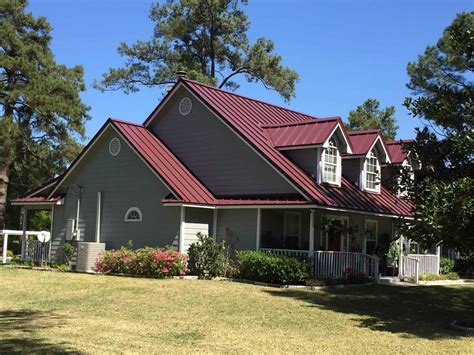 houses with red metal roof|colonial red metal roofing.